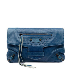 Pre-Loved Balenciaga Lambskin Motocross Classic Envelope Clutch